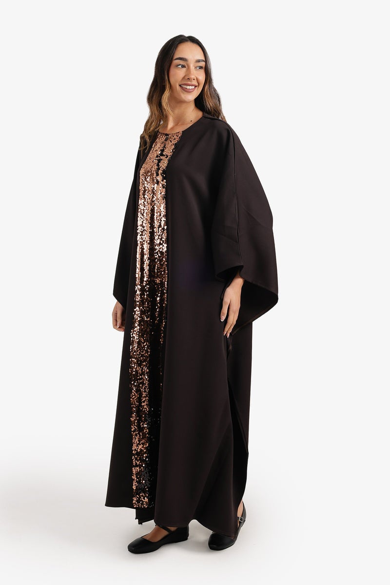 Carina Shimmering Neckline Abaya - Image 3